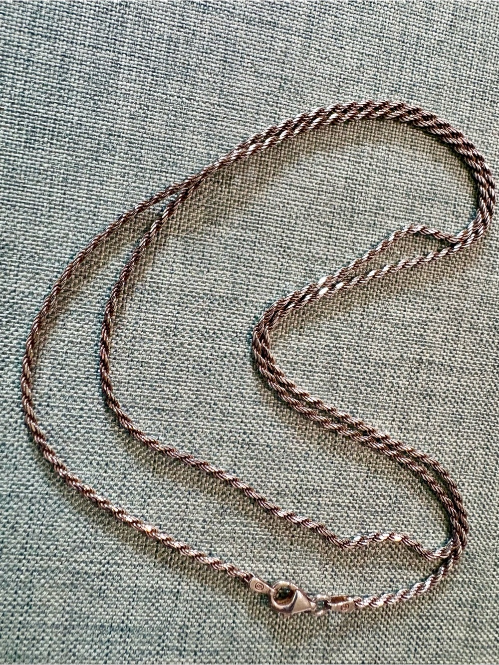 Authentic Italian 925 Sterling 24” Rope Chain Necklace - SU Hallmark